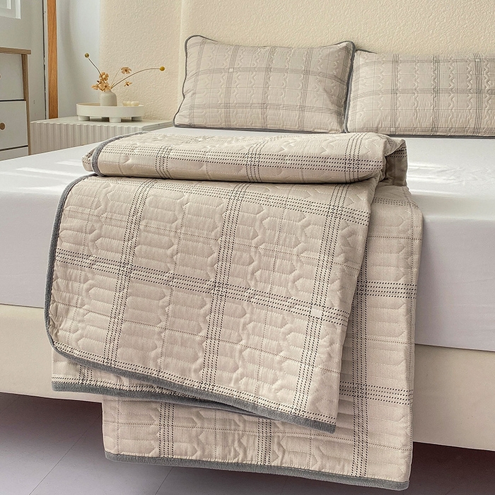 91家纺网 家纺一手货源 找家纺 恋绒家纺 2025新款一面棉一面绒全棉护理垫防水隔尿垫 美拉德-米