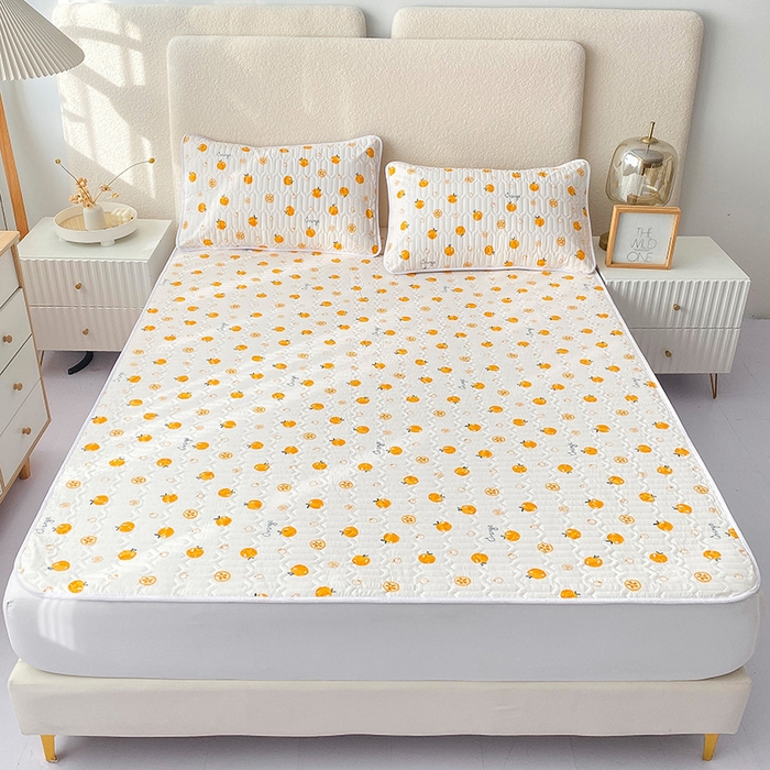 91家纺网 家纺一手货源 找家纺 恋绒家纺 2025新款一面棉一面绒全棉护理垫防水隔尿垫 漫日之夏