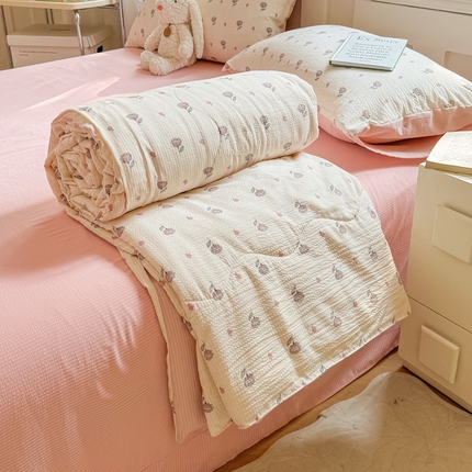 91家纺网 家纺一手货源 找家纺  (总)仟网汇 2024新款直播爆款泡泡棉夏被四件套