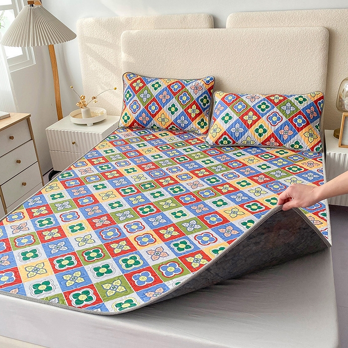 91家纺网 家纺一手货源 找家纺 恋绒家纺 2025新款一面棉一面绒全棉护理垫防水隔尿垫 克里特