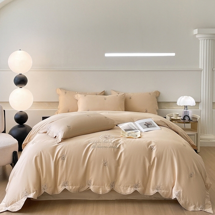 理想家家纺 2024新款全棉刺绣13372四件套-罗拉 罗拉金