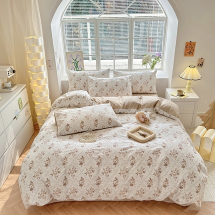 沐棉家居 2024新款小清新全棉13372印花四件套 加州风情