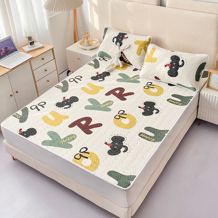 91家纺网 家纺一手货源 找家纺 恋绒家纺 2025新款一面棉一面绒全棉护理垫防水隔尿垫 动感字母