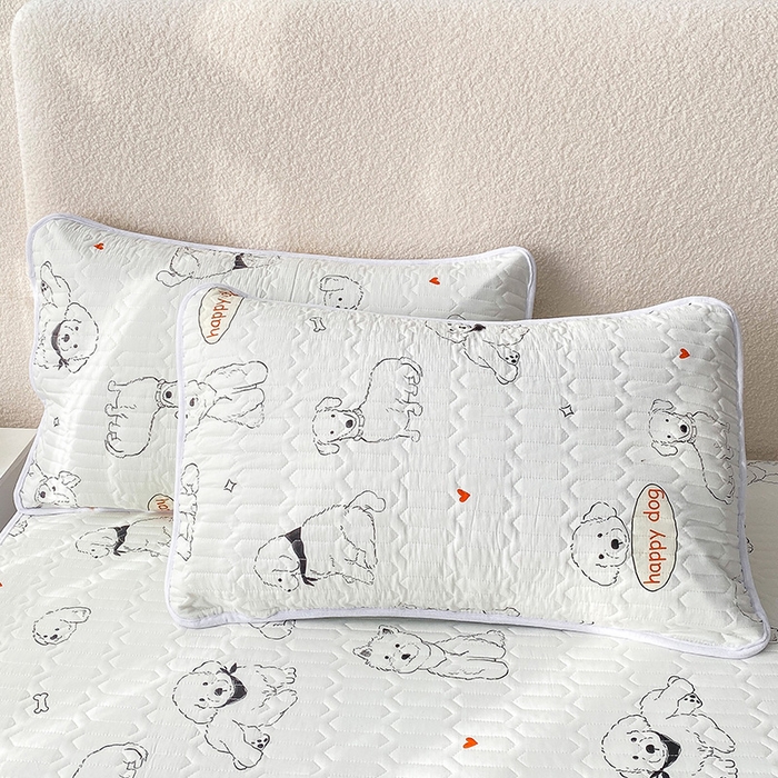 91家纺网 家纺一手货源 找家纺 恋绒家纺 2025新款一面棉一面绒全棉护理垫防水隔尿垫 宠物派对