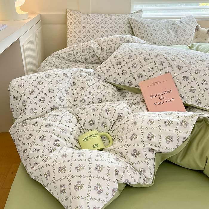 91家纺网 家纺一手货源 找家纺  柠馨 2024新款帕拉图系列13372全棉印花四件套 若兮