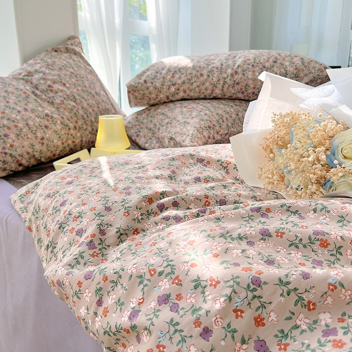 91家纺网 家纺一手货源 找家纺 启程2024新款全棉13372印花四件套直播爆款法式复古碎花系列 苏浅