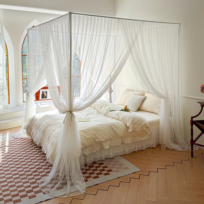 91家纺网 家纺一手货源 找家纺 （总）青竹苑 2024新款简约风纯色落地蚊帐