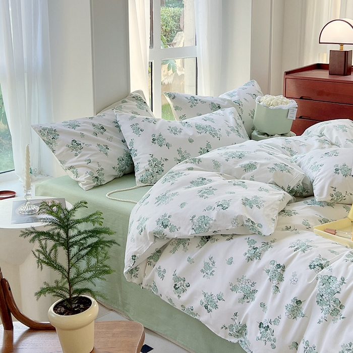 91家纺网 家纺一手货源 找家纺 启程2024新款全棉13372印花四件套直播爆款法式复古碎花系列 闻香