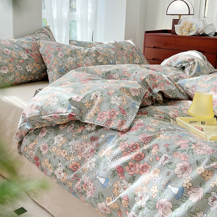 91家纺网 家纺一手货源 找家纺 （总）启程2024新款全棉13372印花四件套直播爆款法式复古碎花系列