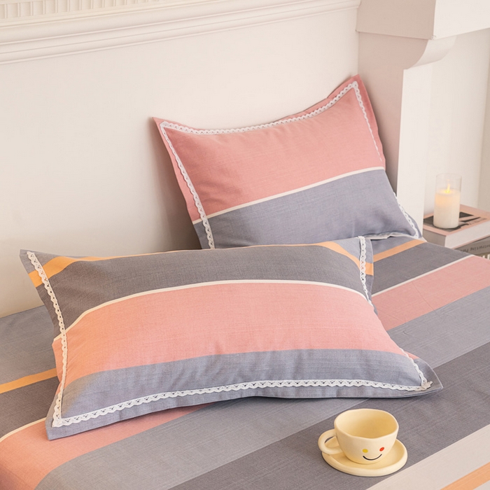 91家纺网 家纺一手货源 找家纺 首爱老粗布床单粗布凉席单品床单 枕套（预留缩水） 梅花条韵