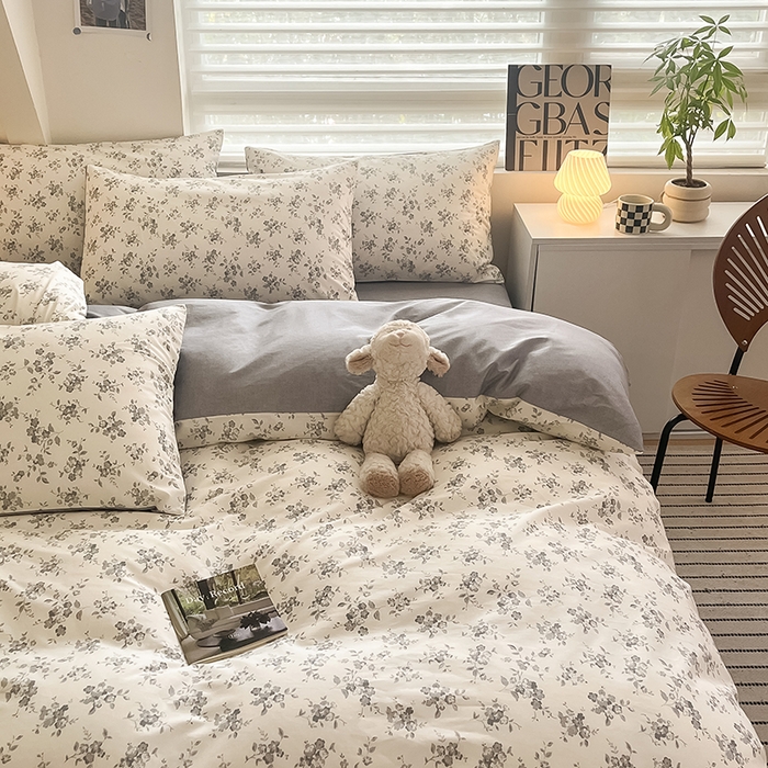 91家纺网 家纺一手货源 找家纺  柠馨 2024新款帕拉图系列13372全棉印花四件套 素颜幽兰