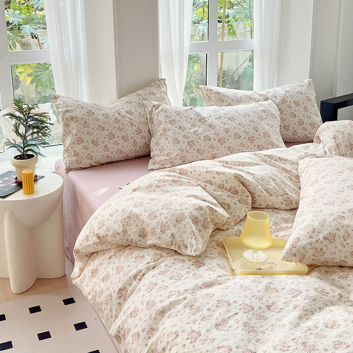 91家纺网 家纺一手货源 找家纺 启程2024新款全棉13372印花四件套直播爆款法式复古碎花系列 月光集