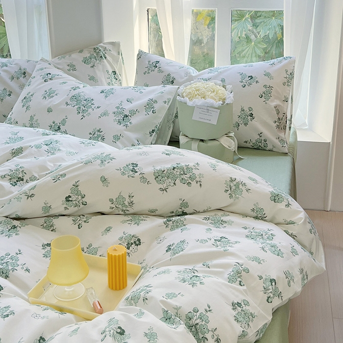 91家纺网 家纺一手货源 找家纺 启程2024新款全棉13372印花四件套直播爆款法式复古碎花系列 闻香