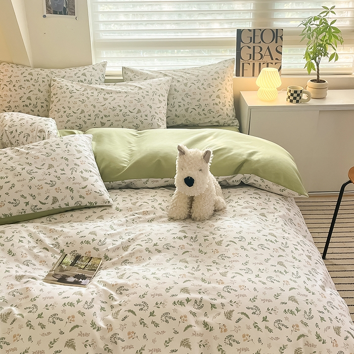 91家纺网 家纺一手货源 找家纺  柠馨 2024新款帕拉图系列13372全棉印花四件套 复苏