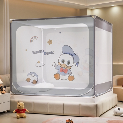 91家纺网 家纺一手货源 找家纺 （总）青竹苑 2024新款方顶帐纱印花床笠式防摔坐床蚊帐