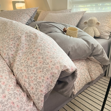  柠馨 2024新款帕拉图系列13372全棉印花四件套 白雾红尘