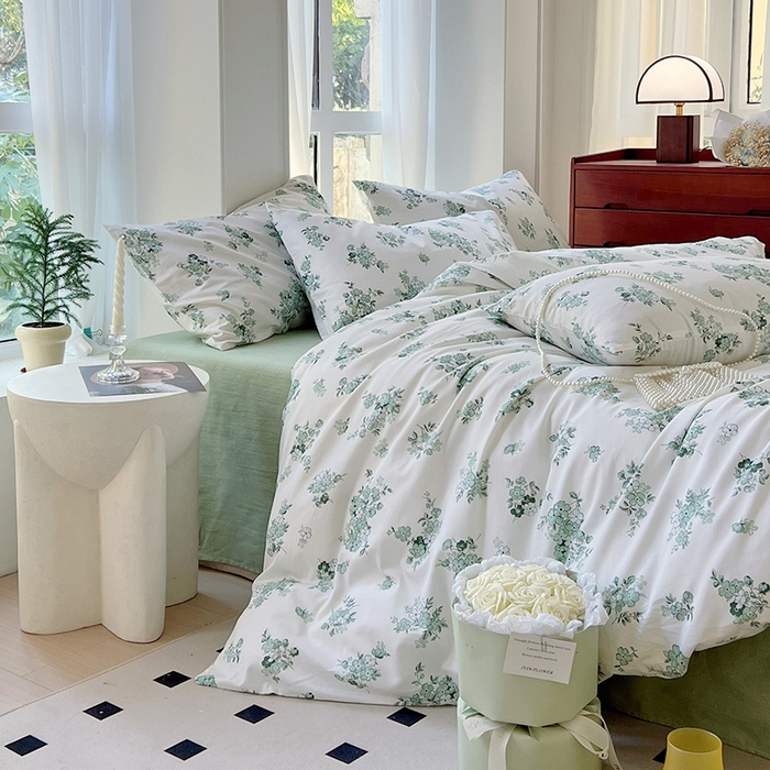 91家纺网 家纺一手货源 找家纺 启程2024新款全棉13372印花四件套直播爆款法式复古碎花系列 闻香