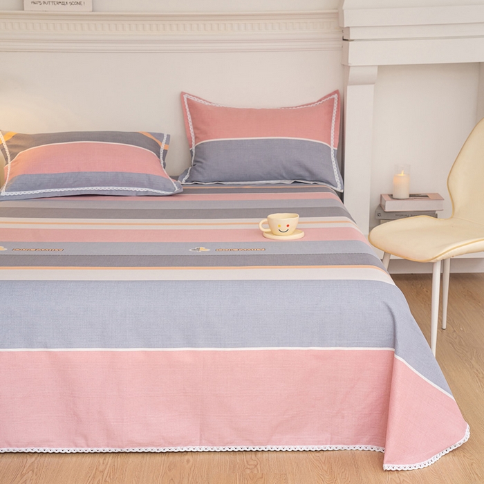 91家纺网 家纺一手货源 找家纺 首爱老粗布床单粗布凉席单品床单 枕套（预留缩水） 梅花条韵