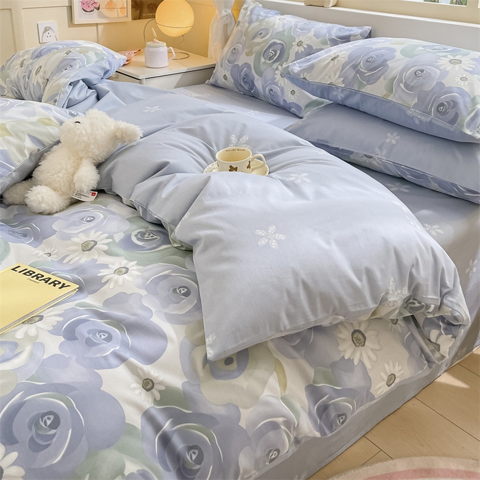 91家纺网 家纺一手货源 找家纺 启程2024新款全棉13372印花四件套直播爆款法式复古碎花系列 浪漫花朵