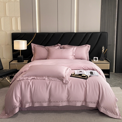 91家纺网 家纺一手货源 找家纺 （总）栩裕纺织 2024新款丝棉臻绒镂空工艺四件套-奥黛丽系列