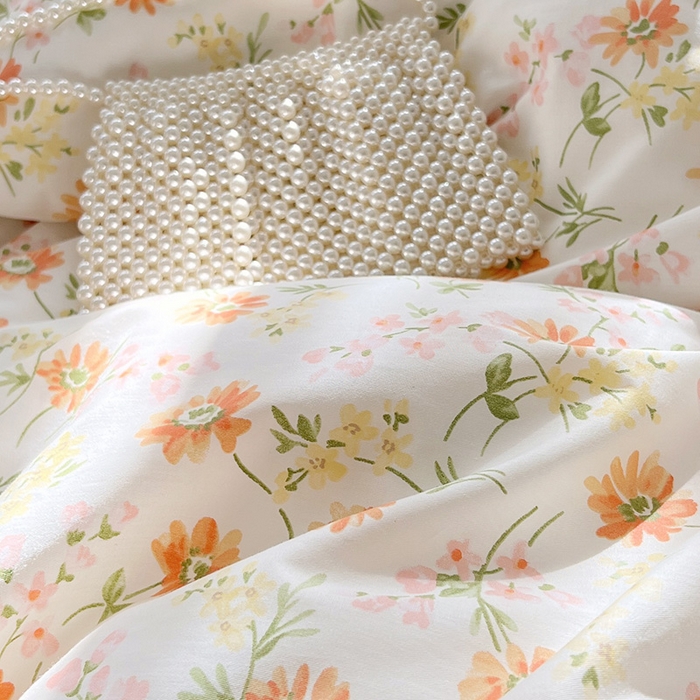 91家纺网 家纺一手货源 找家纺 启程2024新款全棉13372印花四件套直播爆款法式复古碎花系列 洋甘菊