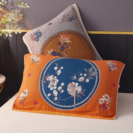 91家纺网 家纺一手货源 找家纺 （总）爱港家纺 2024新款新疆棉水洗色织纱布单人情侣枕巾一对装