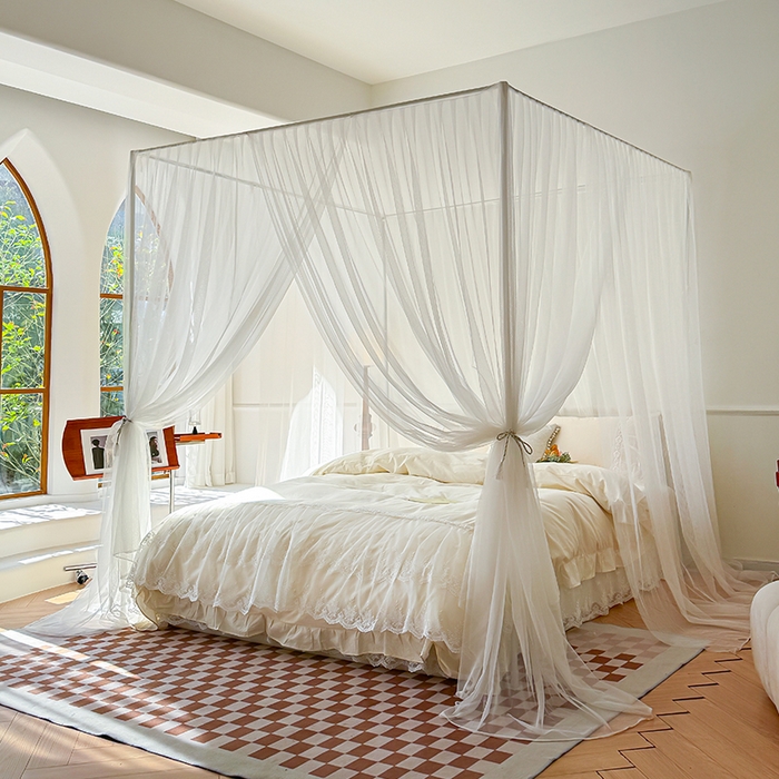 91家纺网 家纺一手货源 找家纺 （总）青竹苑 2024新款简约风纯色落地蚊帐