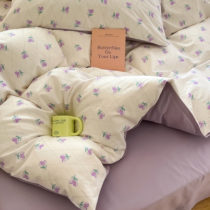 91家纺网 家纺一手货源 找家纺  柠馨 2024新款帕拉图系列13372全棉印花四件套 暗香