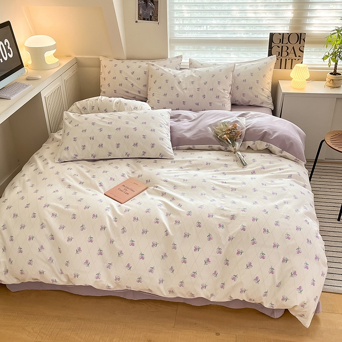 91家纺网 家纺一手货源 找家纺  柠馨 2024新款帕拉图系列13372全棉印花四件套 暗香