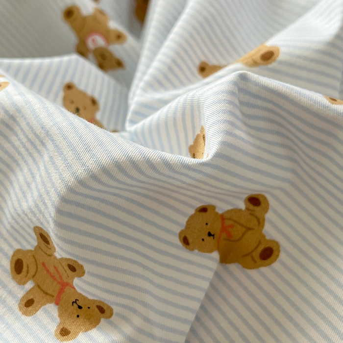 91家纺网 家纺一手货源 找家纺  柠馨 2024新款帕拉图系列13372全棉印花四件套 哈皮熊