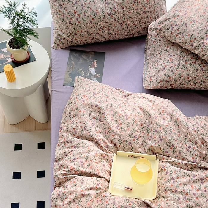 91家纺网 家纺一手货源 找家纺 启程2024新款全棉13372印花四件套直播爆款法式复古碎花系列 苏浅