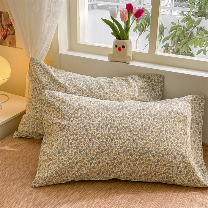 91家纺网 家纺一手货源 找家纺 启程2024新款全棉13372印花四件套直播爆款法式复古碎花系列 绘影-灰