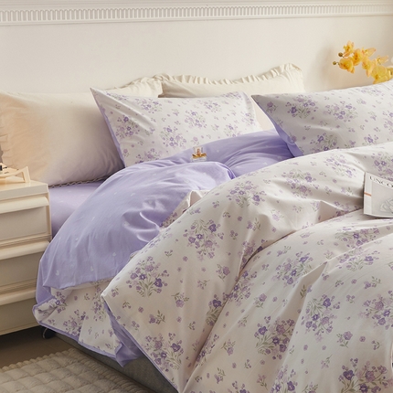 绫韵 2024新款全棉13372清新小碎花纯棉四件套 海棠花未眠