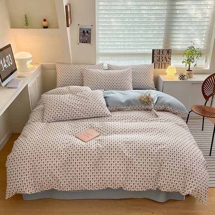 91家纺网 家纺一手货源 找家纺  柠馨 2024新款帕拉图系列13372全棉印花四件套 阑珊