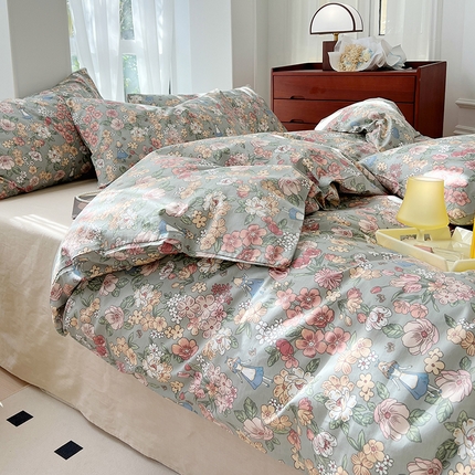 91家纺网 家纺一手货源 找家纺 （总）启程2024新款全棉13372印花四件套直播爆款法式复古碎花系列