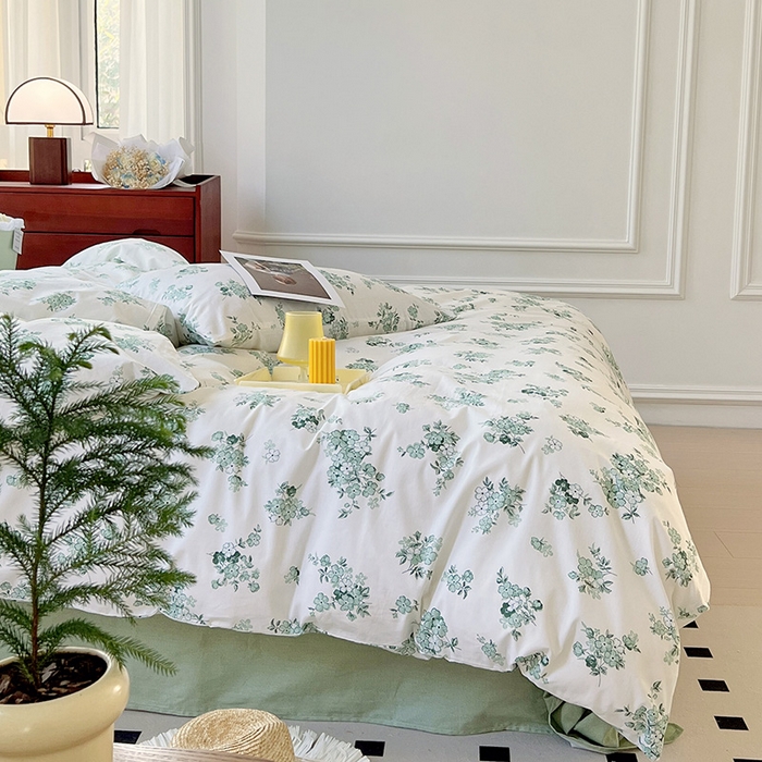 91家纺网 家纺一手货源 找家纺 启程2024新款全棉13372印花四件套直播爆款法式复古碎花系列 闻香