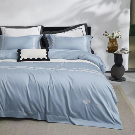 91家纺网 家纺一手货源 找家纺 （总） 玖玖爱家纺 2024春夏新款180支植物甄棉优莲娜系列四件套