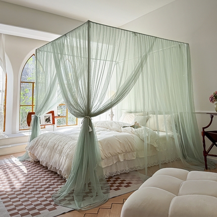 91家纺网 家纺一手货源 找家纺 （总）青竹苑 2024新款简约风纯色落地蚊帐