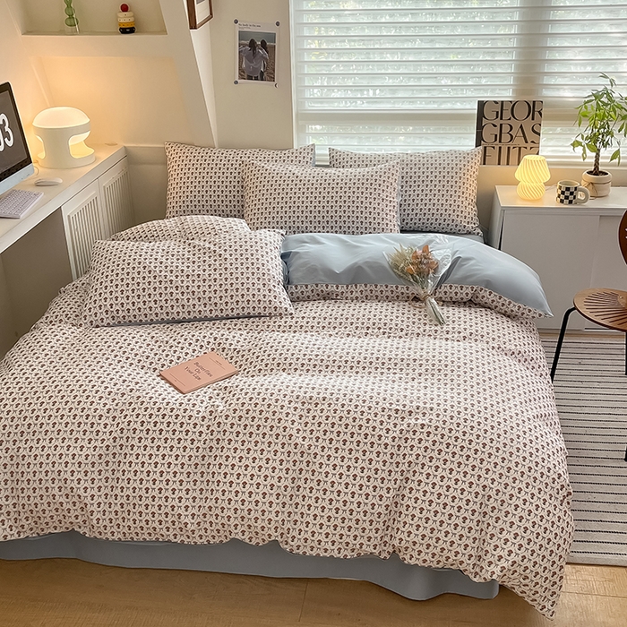 91家纺网 家纺一手货源 找家纺  柠馨 2024新款帕拉图系列13372全棉印花四件套 阑珊