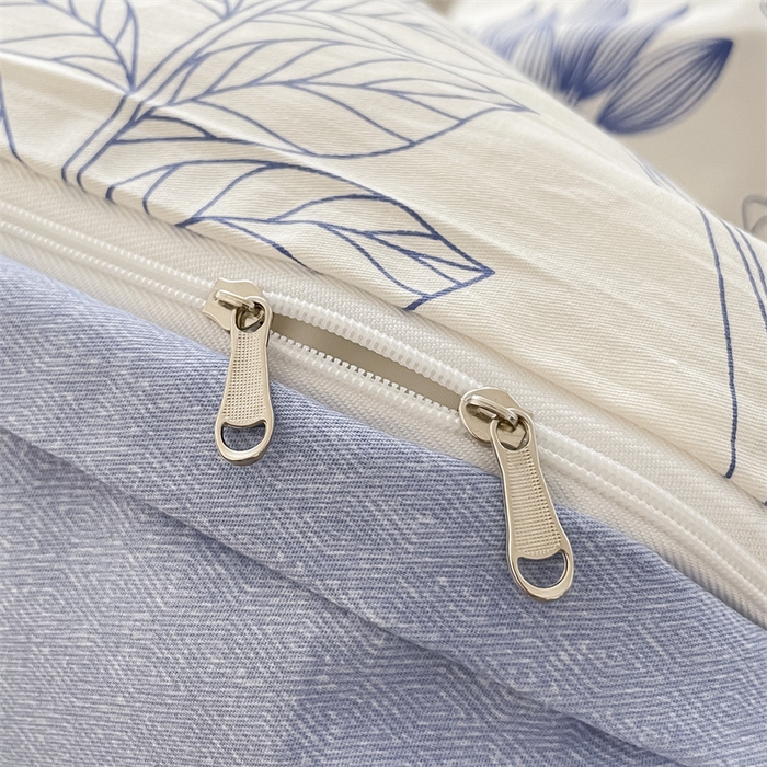 91家纺网 家纺一手货源 找家纺 启程2024新款全棉13372印花四件套直播爆款法式复古碎花系列 霜叶-蓝