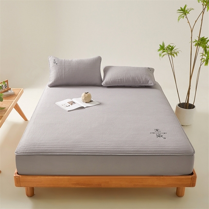 91家纺网 家纺一手货源 找家纺 居眠 2024新款无染大豆夹棉床笠-拍法二 无染-深灰