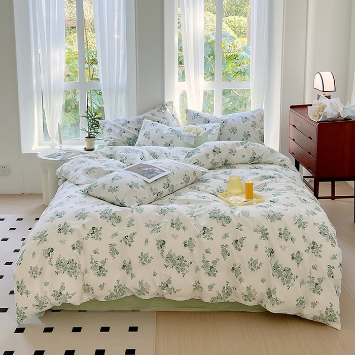 91家纺网 家纺一手货源 找家纺 启程2024新款全棉13372印花四件套直播爆款法式复古碎花系列 闻香