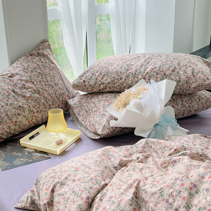 91家纺网 家纺一手货源 找家纺 启程2024新款全棉13372印花四件套直播爆款法式复古碎花系列 苏浅