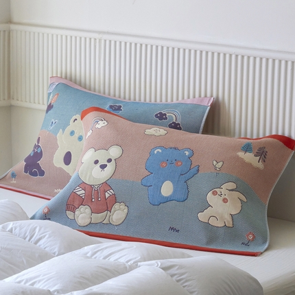 91家纺网 家纺一手货源 找家纺 （总）爱港家纺 2024新款工艺夏季凉感纱纱布枕巾