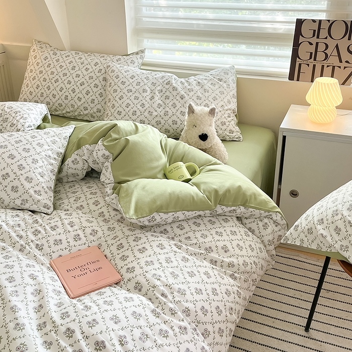 91家纺网 家纺一手货源 找家纺  柠馨 2024新款帕拉图系列13372全棉印花四件套 若兮