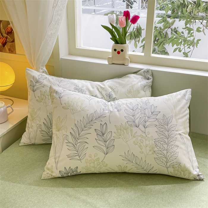 91家纺网 家纺一手货源 找家纺 启程2024新款全棉13372印花四件套直播爆款法式复古碎花系列 霜叶-绿