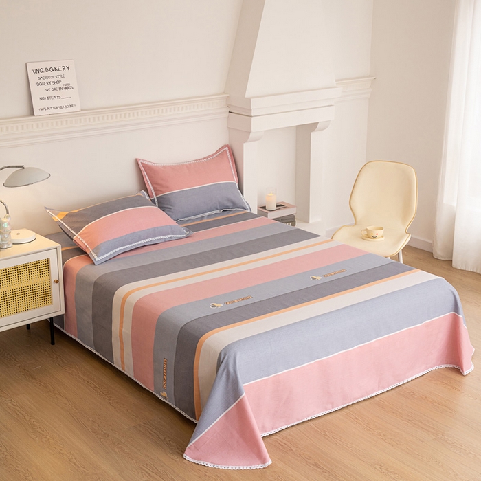 91家纺网 家纺一手货源 找家纺 首爱老粗布床单粗布凉席单品床单 枕套（预留缩水） 梅花条韵