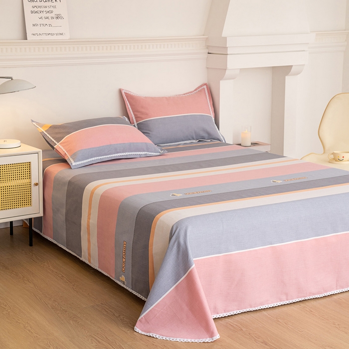 91家纺网 家纺一手货源 找家纺 首爱老粗布床单粗布凉席单品床单 枕套（预留缩水） 梅花条韵