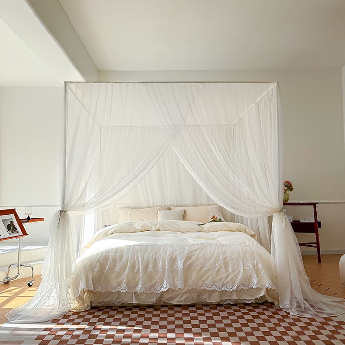 91家纺网 家纺一手货源 找家纺 （总）青竹苑 2024新款简约风纯色落地蚊帐