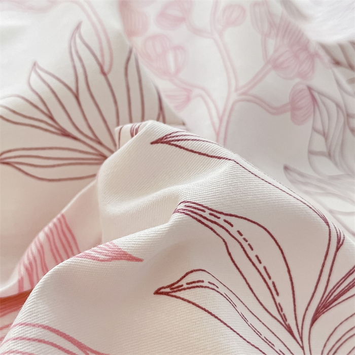 91家纺网 家纺一手货源 找家纺 启程2024新款全棉13372印花四件套直播爆款法式复古碎花系列 霜叶-红